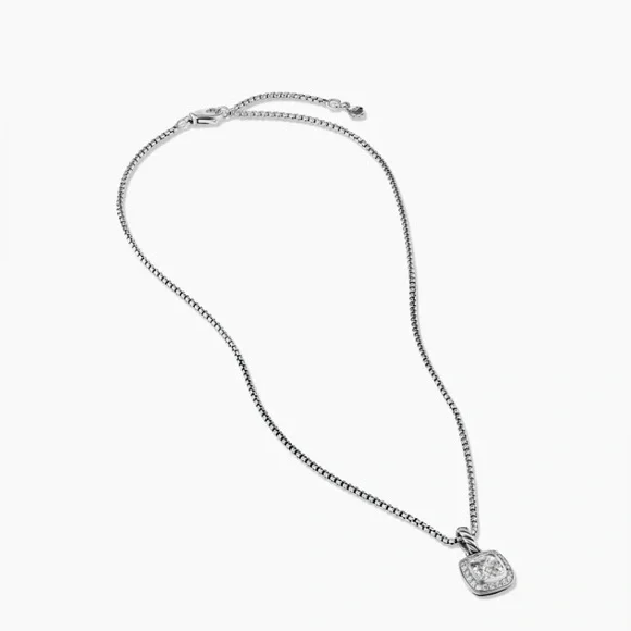 Authentic David Yurman Petite Albion White Topaz Diamond Sterling Necklace 🤍🩶🌻 - Picture 6 of 14